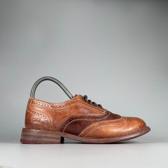 BED STU Cobbler Series Women's Size 7.5 Brown Leather Oxford Wingtip Dress Shoes - Picture 6 of 9